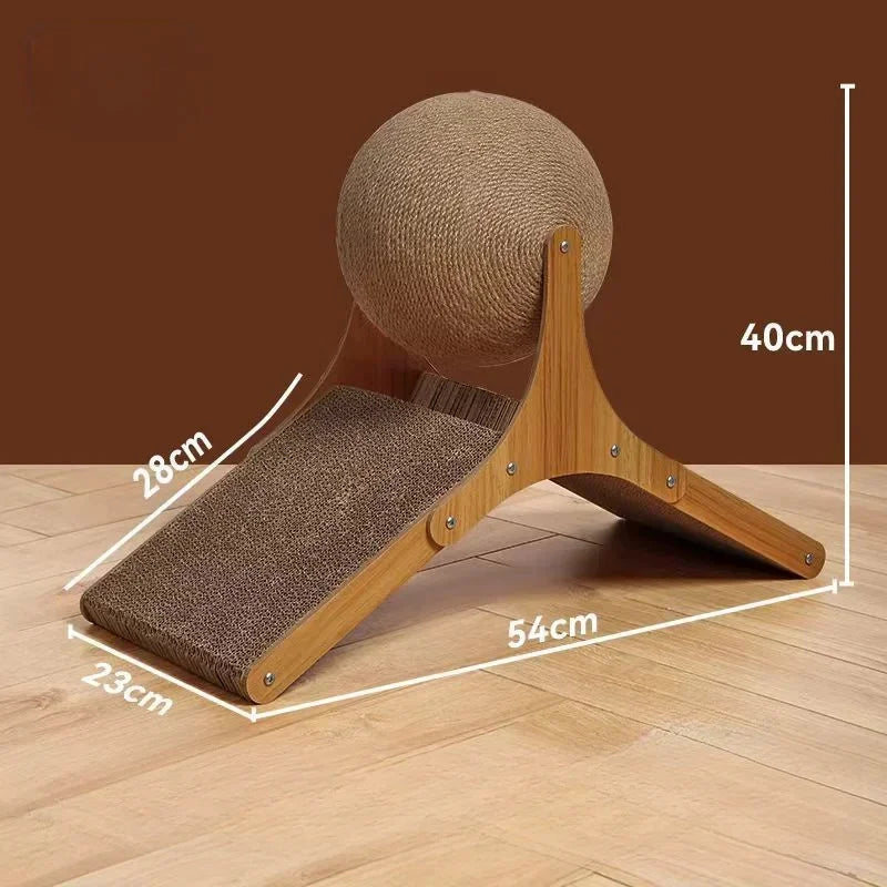 Wooden Cat Scratching Ball 2 In 1