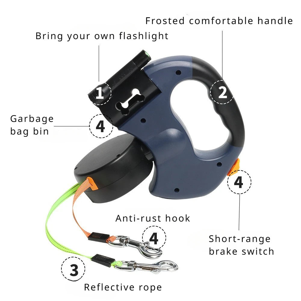 Double Retractable Dog Leash