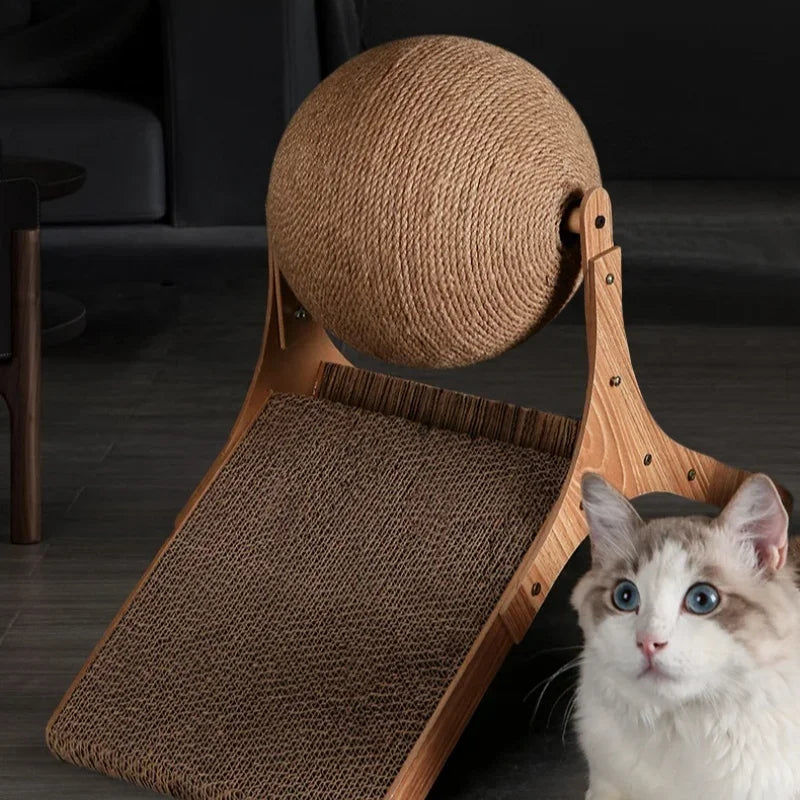 Wooden Cat Scratching Ball 2 In 1